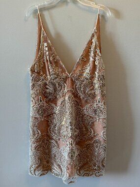 Free People Sequin Night Shimmers Mini Dress Size 6 Sparkly Party Dress